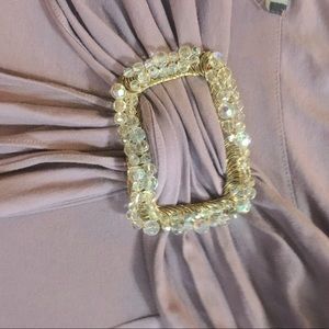 Off-the Shoulder Lilac Top wCrystal Accent Size XL